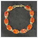 Sterling Silver Tennis Bracelet with Orange