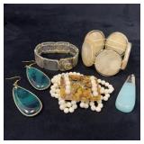 Jewelry Lot: 3 Bracelets, Earrings,