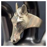 Sterling Silver Horse Head Ring Size 8.5