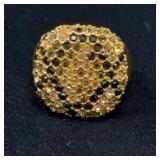 Joan Rivers Gold Tone Crystal Ring Size 7