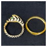 Joan Rivers Gold Enamel and Zebra Bangles