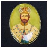 Russian Fedoskino Hand Painted Abalone Pin