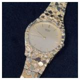 Seiko 10K Gold Nugget Quartz Watch