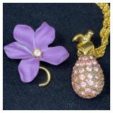 Joan Rivers Violet Pin and Pink Pave Egg Set