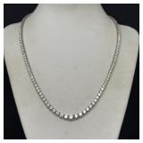 18" Sterling Silver Necklace with Cubic Zirco
