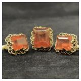 Vintage Silver Earrings and Ring Set