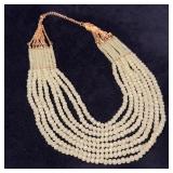 Vintage Pale Green Multi-Strand Beaded Collar