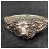 Sterling Silver Lion Head Hinge Bracelet 37.9