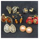 Seven Pairs Pierced Earrings Including Marv?