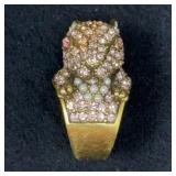 Heidi Daus Pink Pave Bunny Ring, Size 7