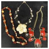 Three Mixed Material Necklaces