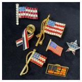 Patriotic American Flag Pins