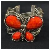 Silver Tone Butterfly Cuff Bracelet