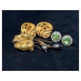 Four Pairs Clip-On and Pierced Earrings