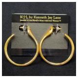 Kenneth Jay Lane Gold Snake Hoop Earrings