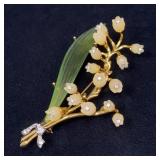 Joan Rivers Lily of the Valley Brooch