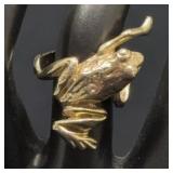 Sterling Silver Frog Ring, Size 6, 8.8g