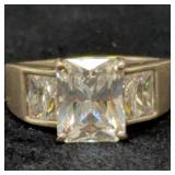 Sterling Silver Cubic Zirconia Ring, Size 6.5