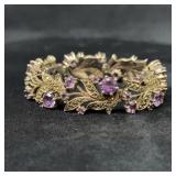 Vintage Marcasite and Purple Stone Bracelet