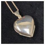 Sterling Silver Heart Locket on 16-Inch Chain
