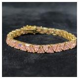 Sterling Silver Gold Tone Tennis Bracelet