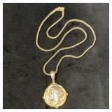 Krissos Greek Sterling Silver Medallion & 18