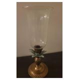 Glass and Brass Pineapple Hurricane Candle