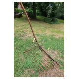Antique Large Wooden & Metal Hay Fork