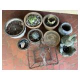 Planters and Garden Decor Lot