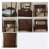 Henkel Harris bedroom suit w Crescent side tables
