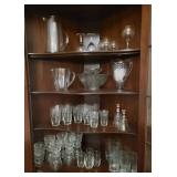 Glassware and Crystal Drinkware Set cabinet full