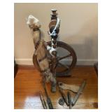Wooden Spinning Wheel, 32 Inches Tall