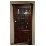 Mahogany Corner Cabinet with Glass Doors