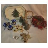 Holiday Decor Lot With Cuthbertson Platter
