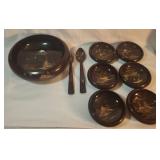 Aizu Lacquerware Salad Set, 8 Pieces, Japan