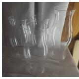 Four Clear Glass Hurricane Shades