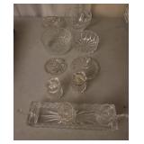 Clear Pressed Glass Serving Ware Lot