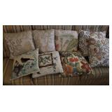 Eight Patterned Decorative Pillows