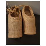 Woven Straw Platform Shoes Pair