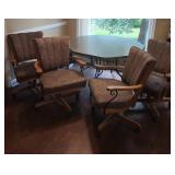 Dining Set with Octagonal Table and 4 Swivel-