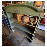 Painted Wood Shelf With Contents
