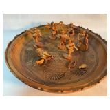 Wooden Angel Musician Figurines with Carved B