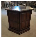 Hexagonal Wood Cabinet with Double Doors