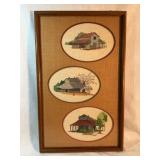 Framed Needlework of Rural Buildings, 15.5' x