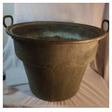 Large Brass Tub with Iron Handles
