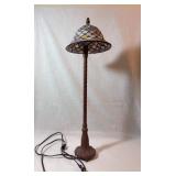 Stained Glass Table Lamp with Metal Base