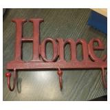 Metal 'Home' Wall Hook Rack