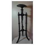 Antique Dark Wood Turned Plant Stand