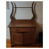 Oak Washstand with Drawer and Cabinet