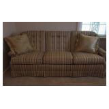 Clayton Marcus 7' Striped Sofa with Pillows